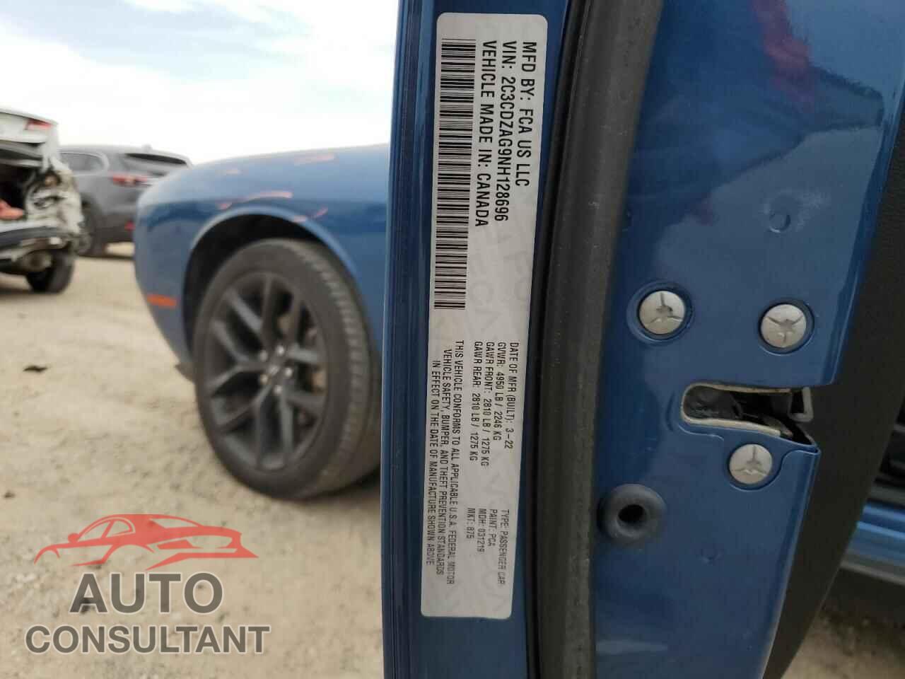 DODGE CHALLENGER 2022 - 2C3CDZAG9NH128696