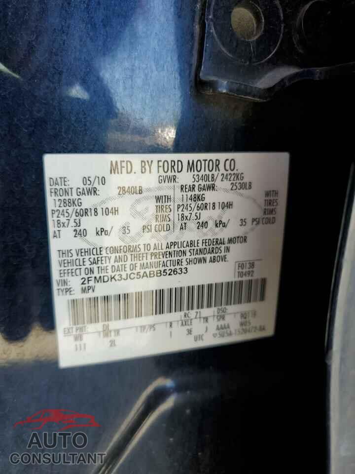 FORD EDGE 2010 - 2FMDK3JC5ABB52633