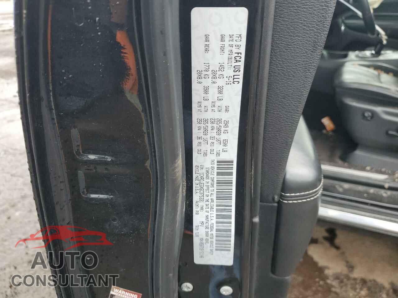 DODGE DURANGO 2016 - 1C4RDJEGXGC375331