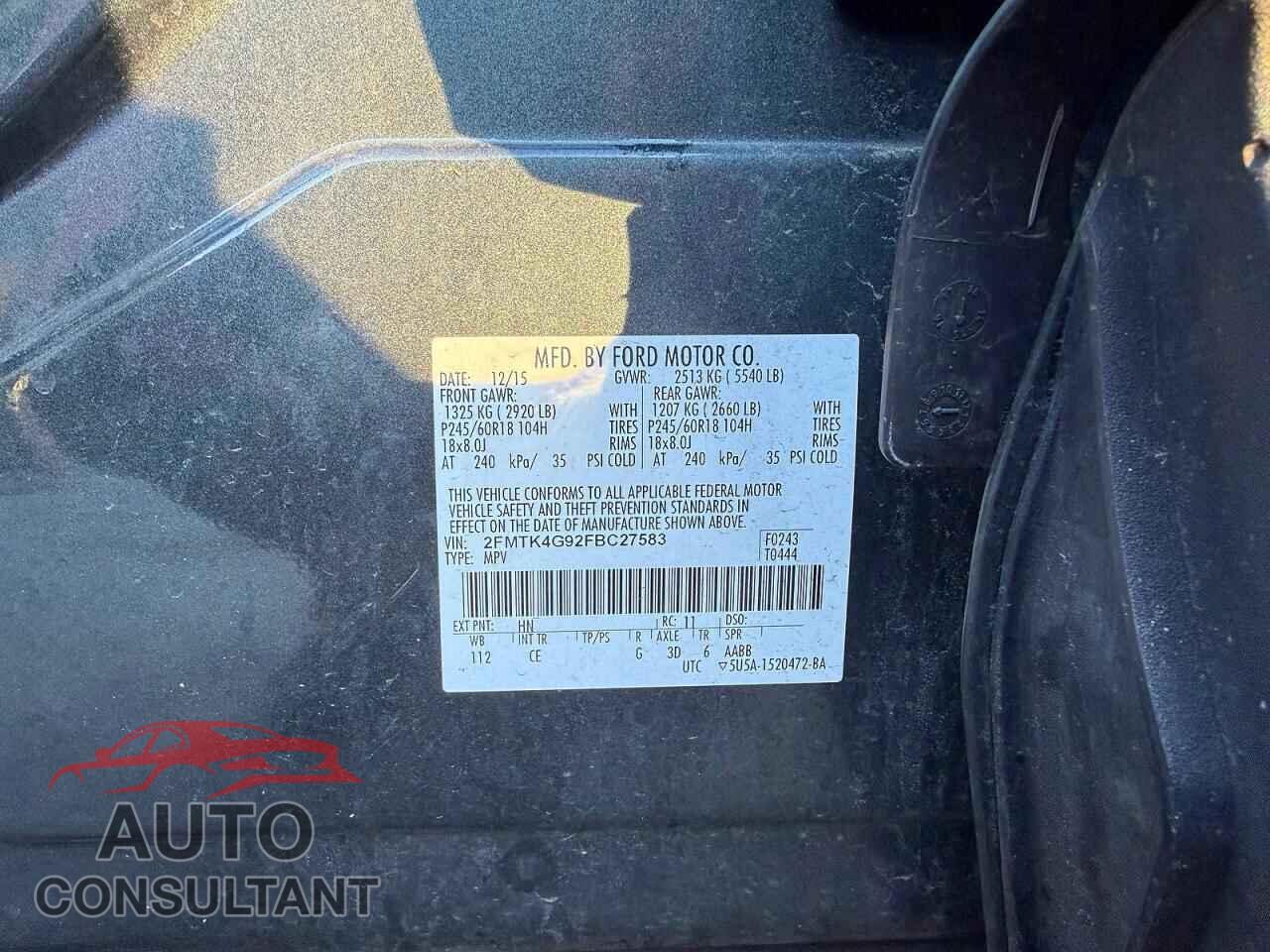 FORD EDGE 2015 - 2FMTK4G92FBC27583