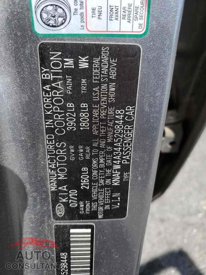 KIA FORTE 2010 - KNAFW4A34A5298448