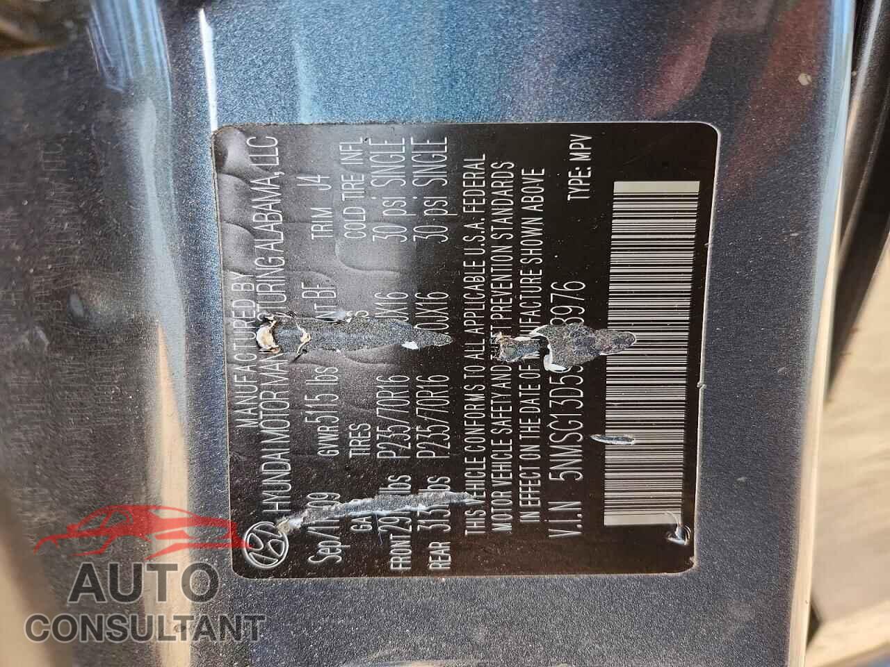HYUNDAI SANTA FE 2009 - 5NMSG13D59H318976
