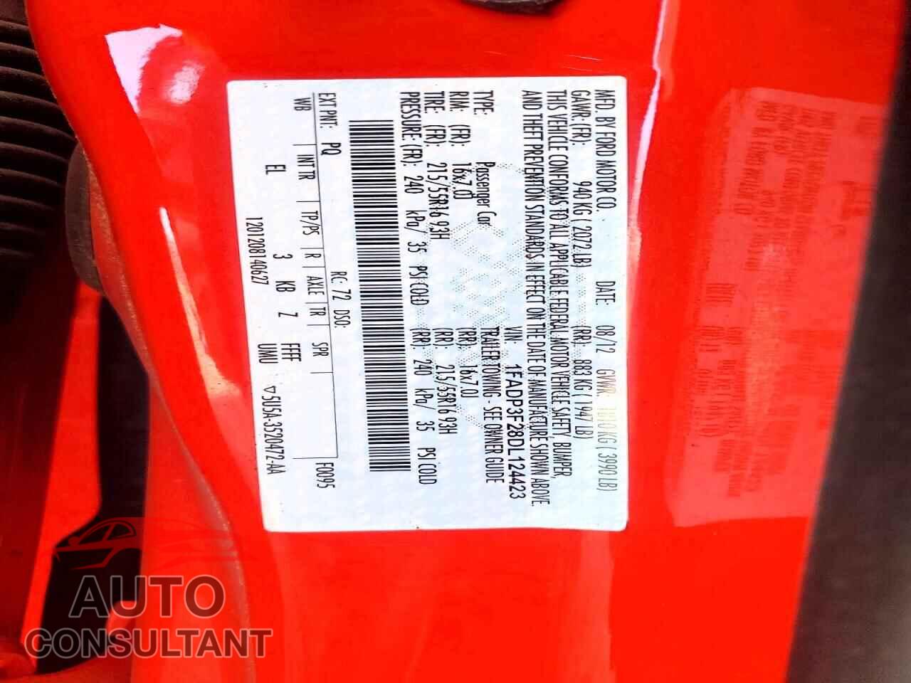 FORD FOCUS 2013 - 1FADP3F28DL124423