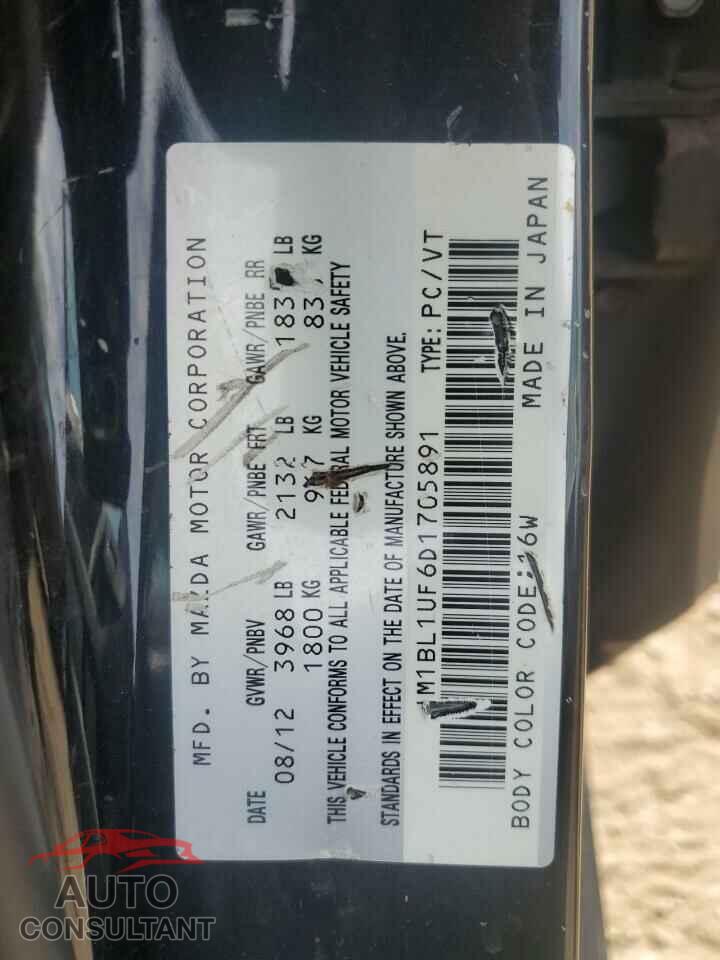 MAZDA 3 2013 - JM1BL1UF6D1705891