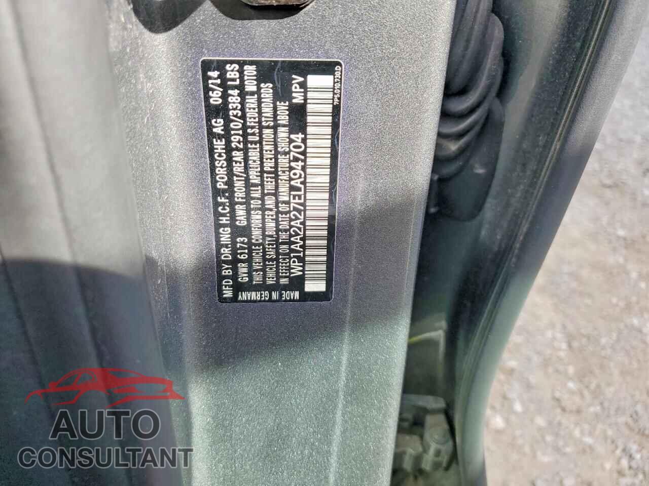 PORSCHE UNKNOWN 2014 - WP1AA2A27ELA94704