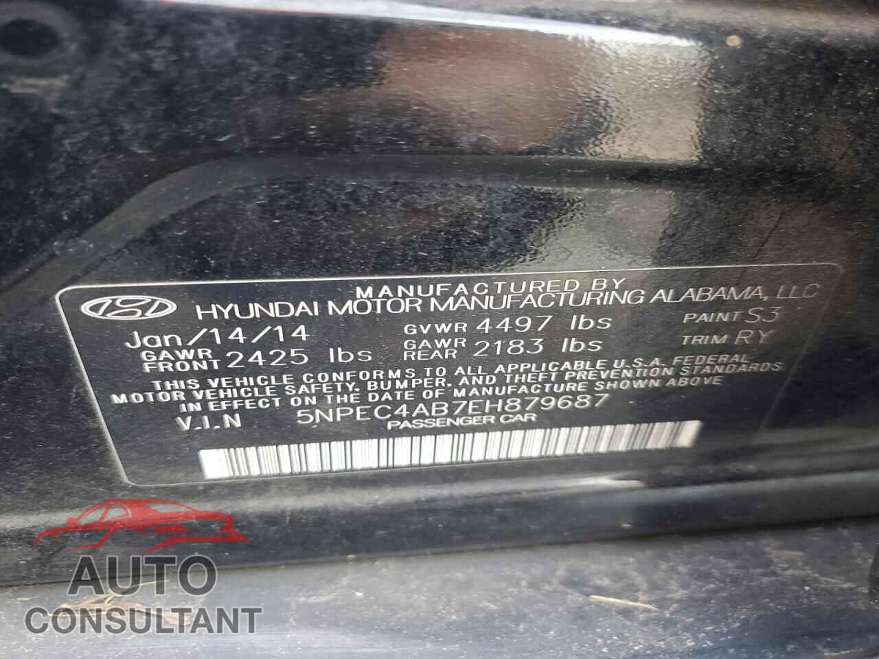 HYUNDAI SONATA 2014 - 5NPEC4AB7EH879687