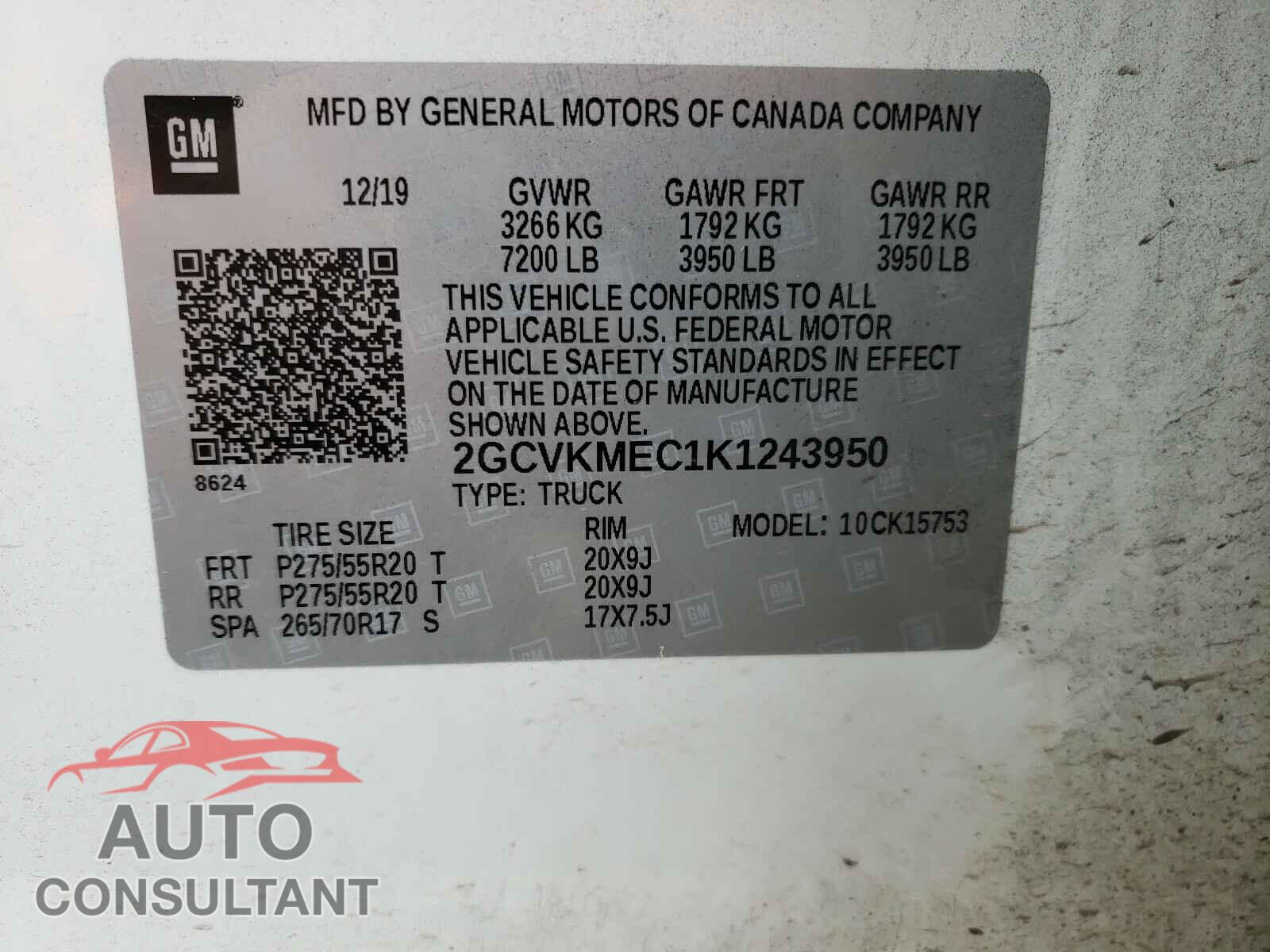 CHEVROLET SILVERADO 2019 - 2GCVKMEC1K1243950