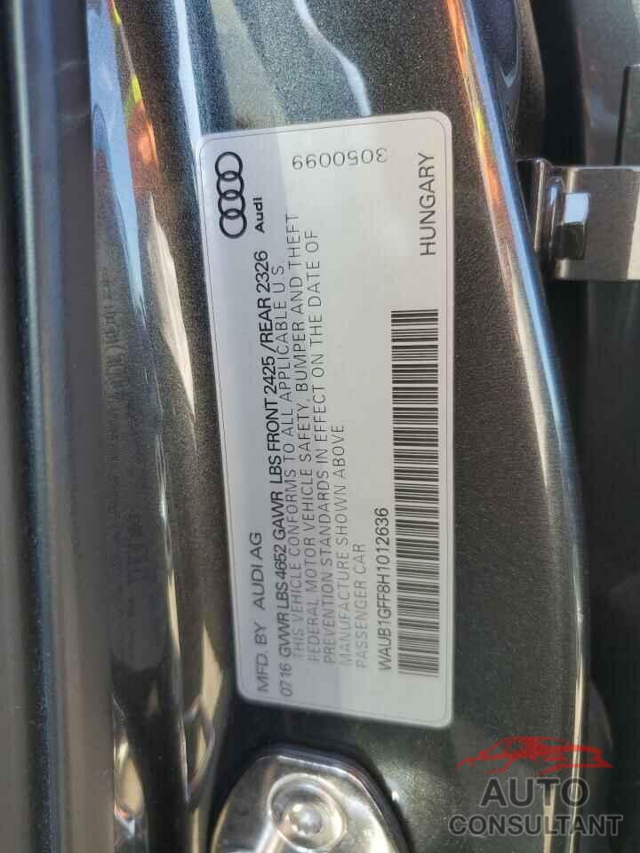AUDI S3 2017 - WAUB1GFF8H1012636