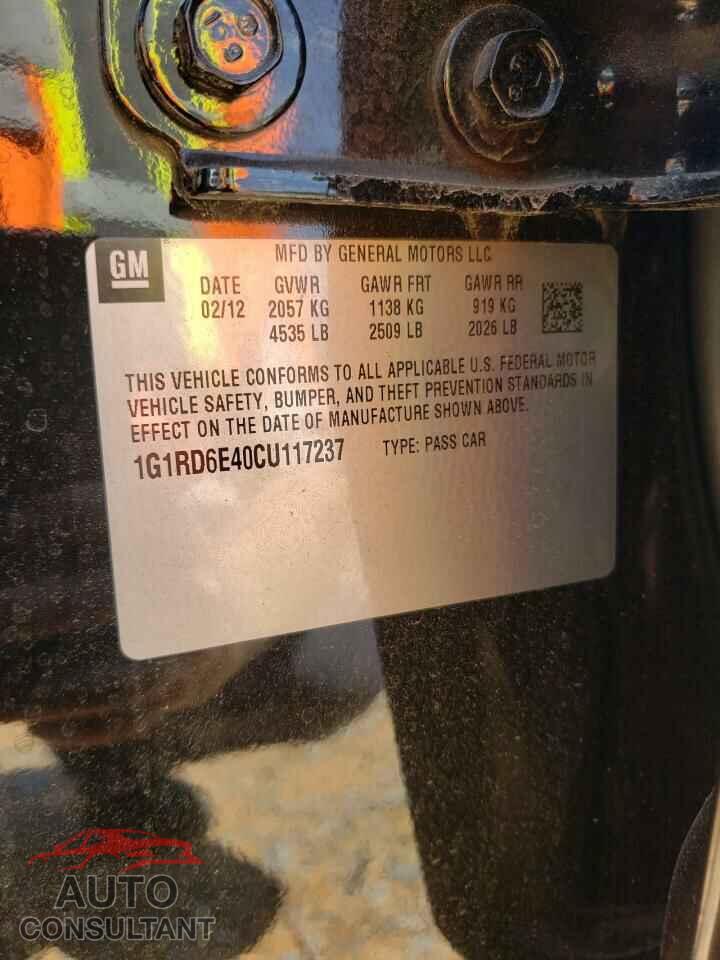 CHEVROLET VOLT 2012 - 1G1RD6E40CU117237