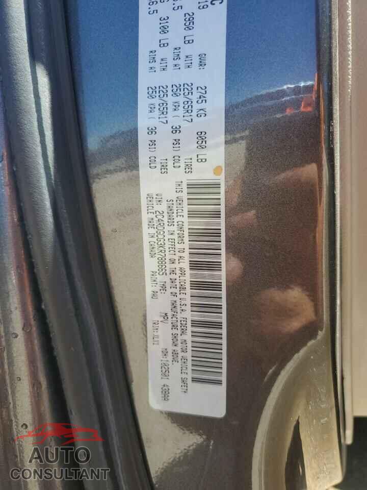 DODGE CARAVAN 2019 - 2C4RDGCG3KR788665