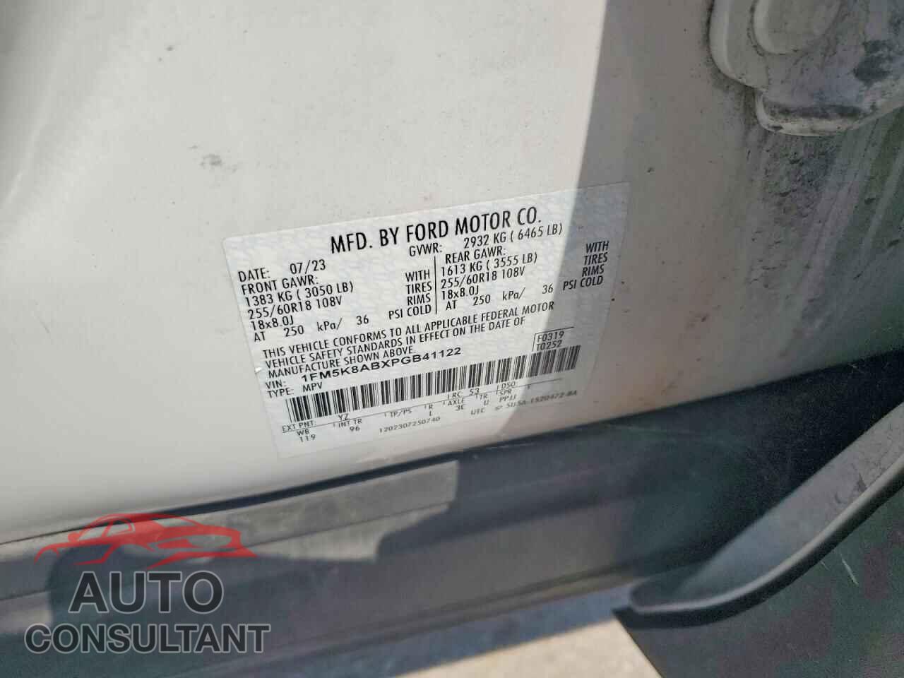 FORD EXPLORER 2023 - 1FM5K8ABXPGB41122