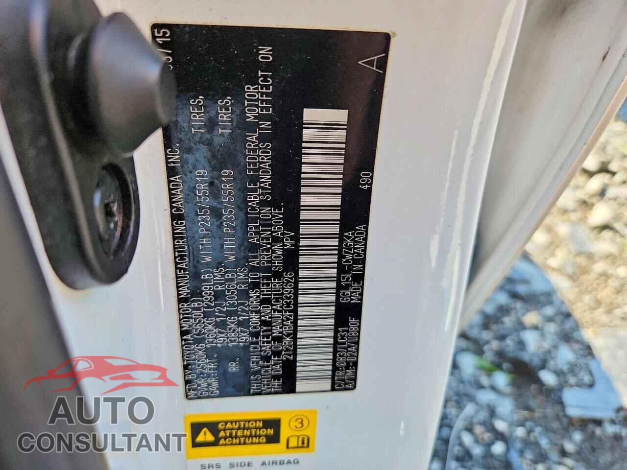 LEXUS RX350 2015 - 2T2BK1BA2FC339626