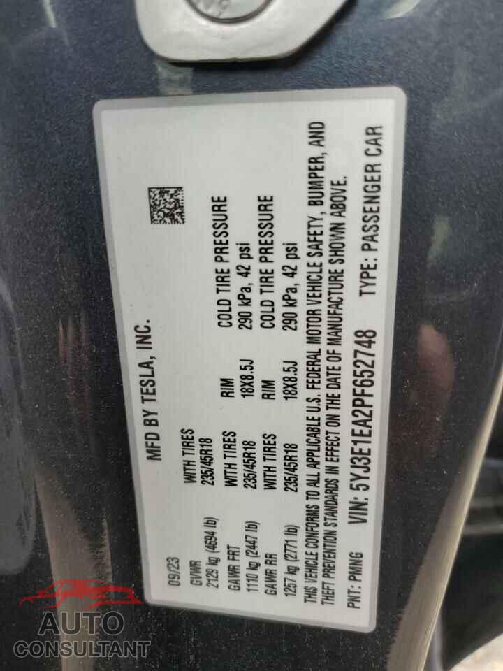 TESLA MODEL 3 2023 - 5YJ3E1EA2PF652748