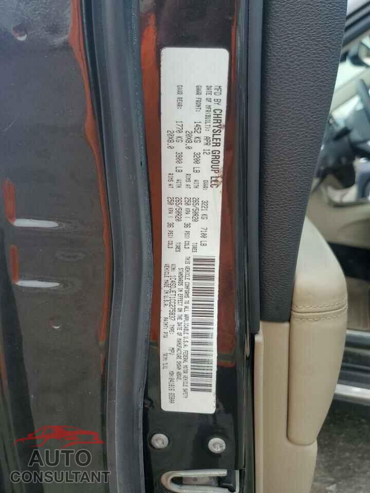 DODGE DURANGO 2012 - 1C4SDJET1CC275837