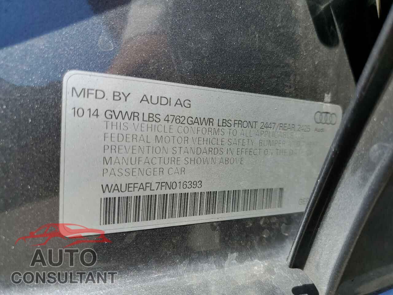 AUDI A4 2015 - WAUEFAFL7FN016393