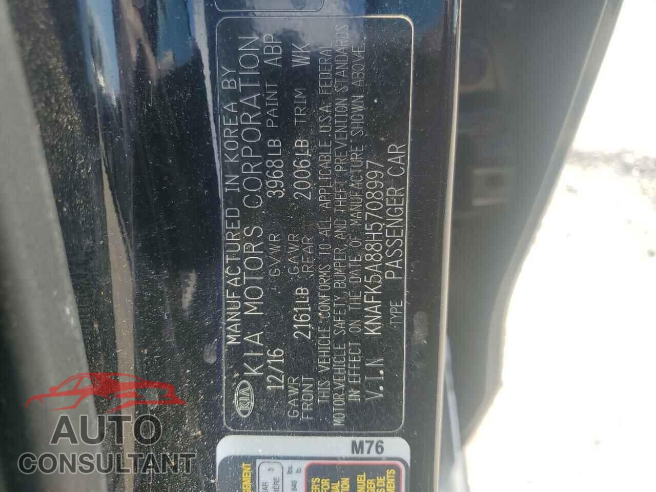 KIA FORTE 2017 - KNAFK5A88H5708997