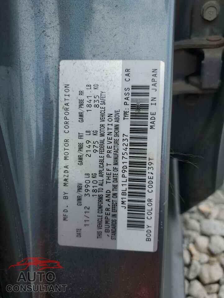 MAZDA 3 2013 - JM1BL1LP9D1754237
