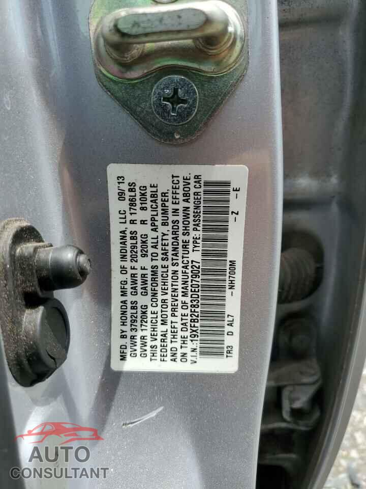 HONDA CIVIC 2013 - 19XFB2F83DE079027