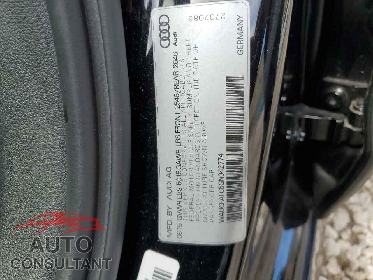AUDI A6 2016 - WAUCFAFC5GN042774
