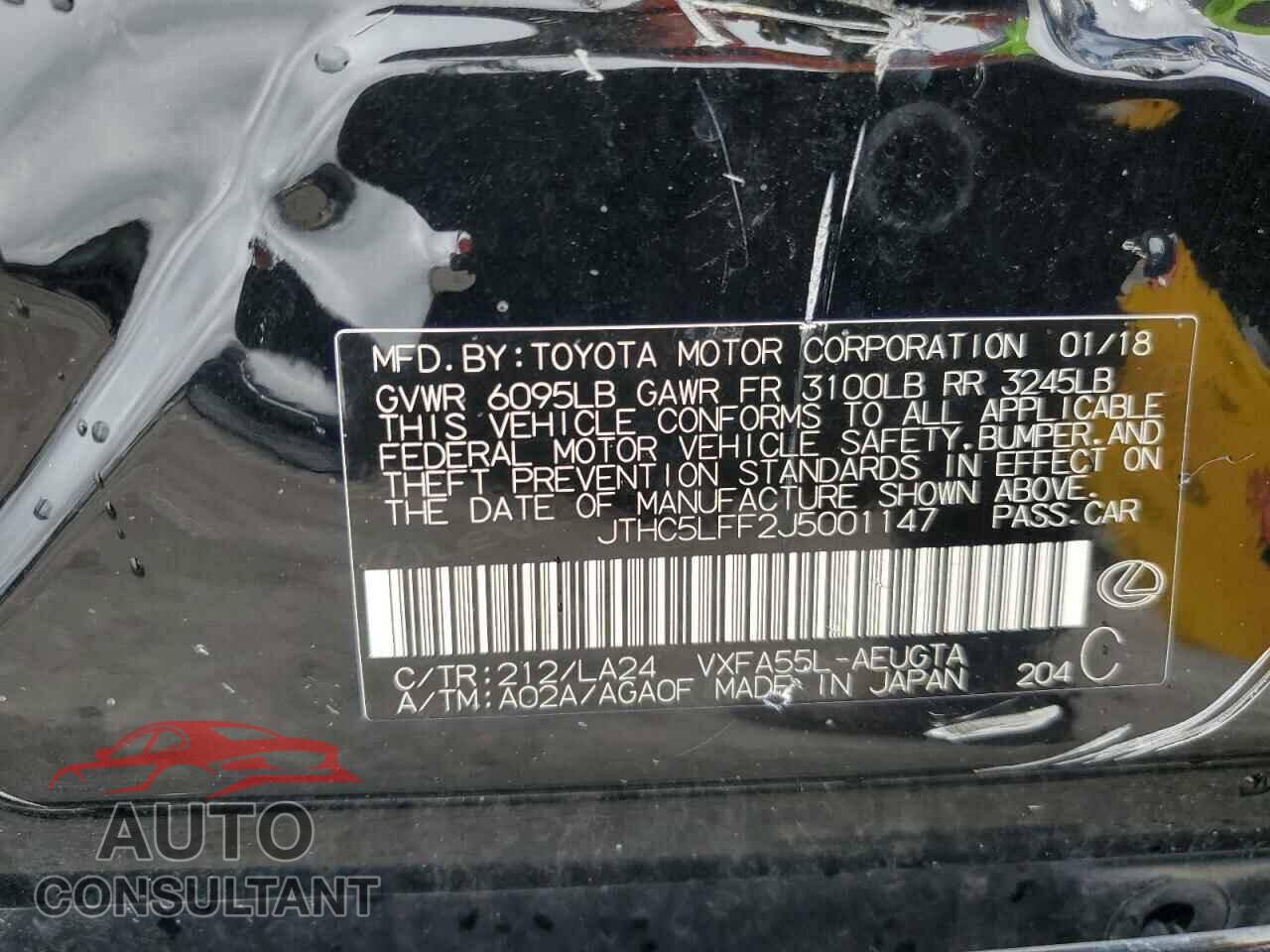 LEXUS LS500 2018 - JTHC5LFF2J5001147