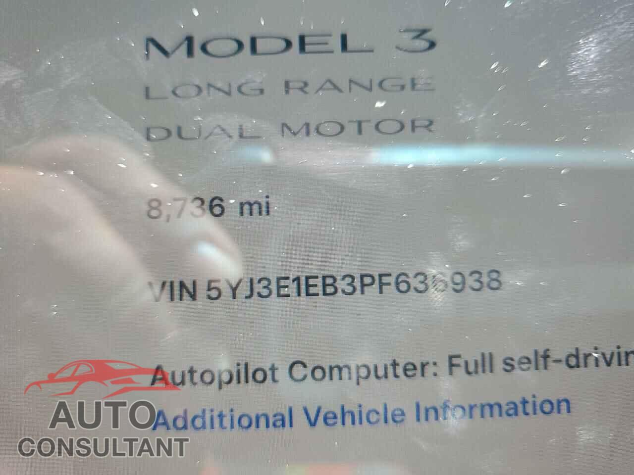 TESLA MODEL 3 2023 - 5YJ3E1EB3PF636938