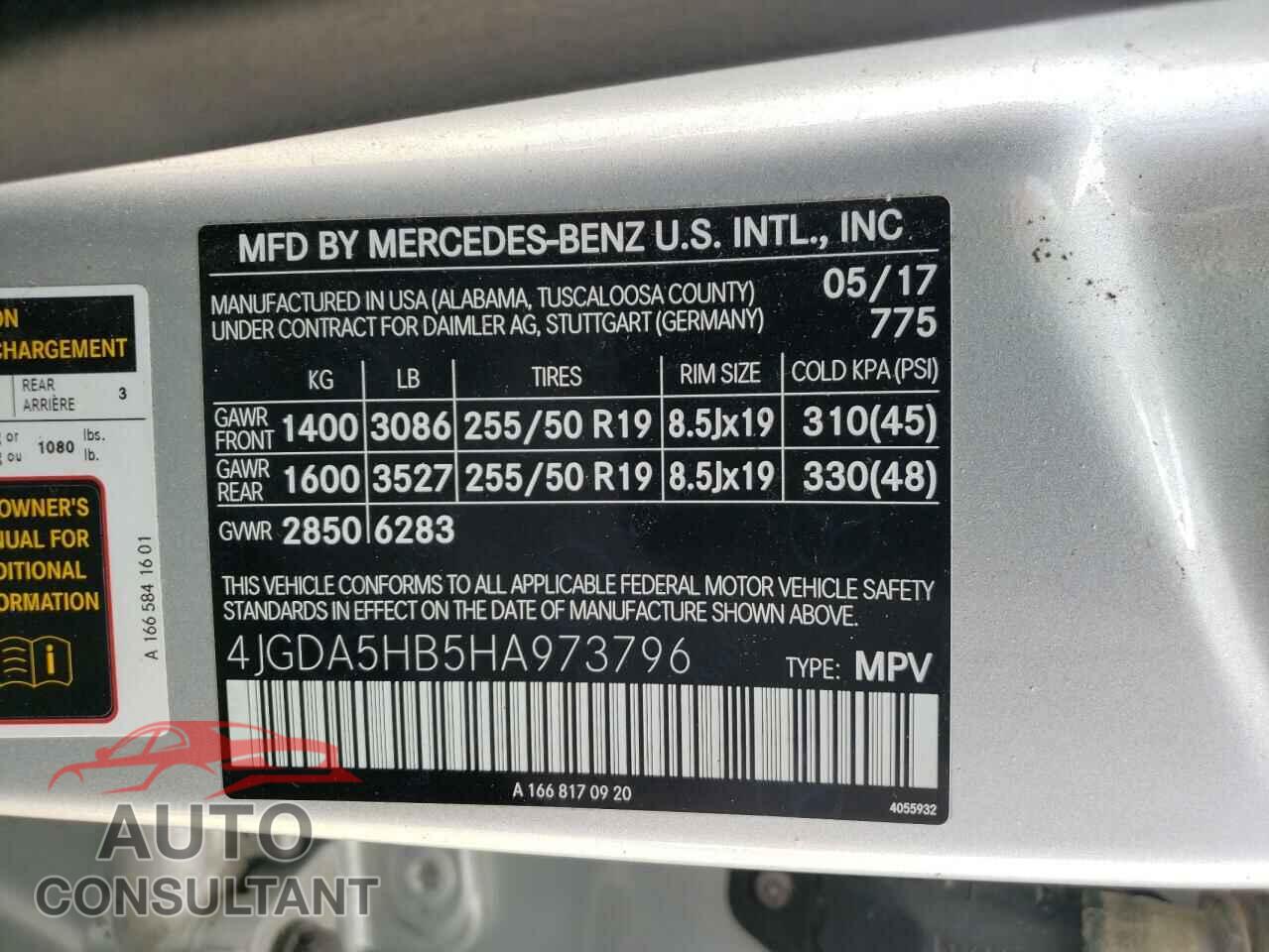 MERCEDES-BENZ GLE-CLASS 2017 - 4JGDA5HB5HA973796