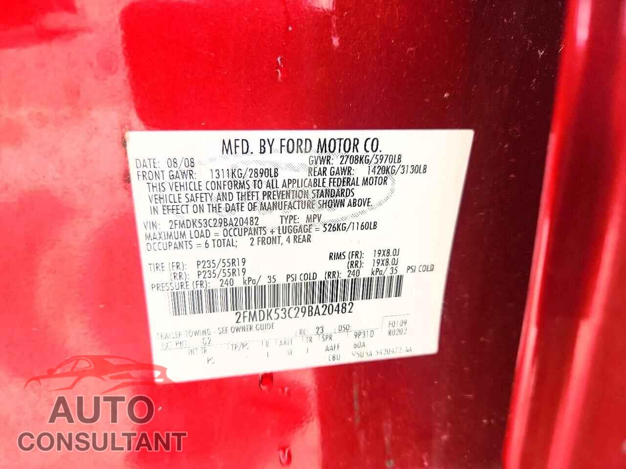 FORD FLEX 2009 - 2FMDK53C29BA20482