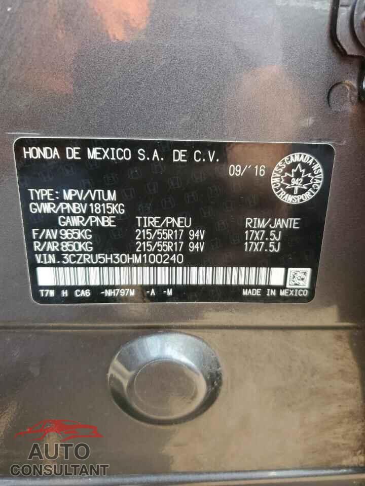 HONDA HR-V 2017 - 3CZRU5H30HM100240