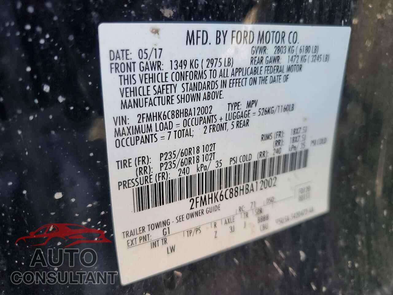 FORD FLEX 2017 - 2FMHK6C88HBA12002