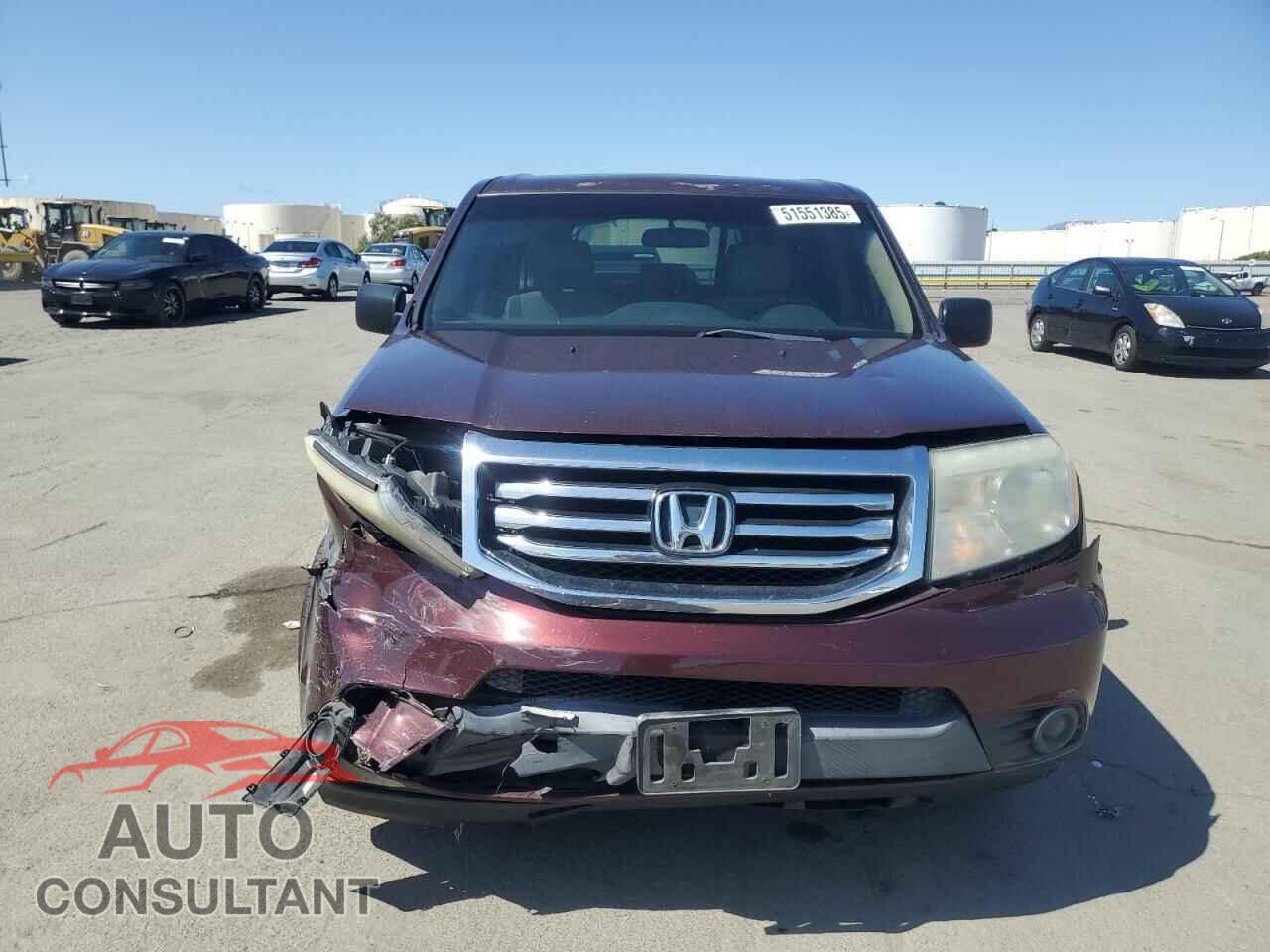 HONDA PILOT 2013 - 5FNYF3H23DB021991