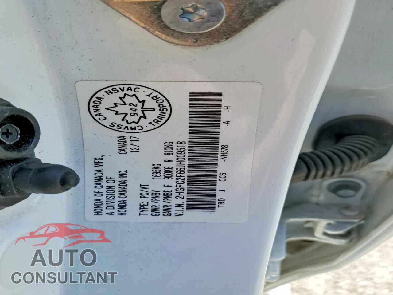 HONDA CIVIC 2018 - 2HGFC2F66JH009518