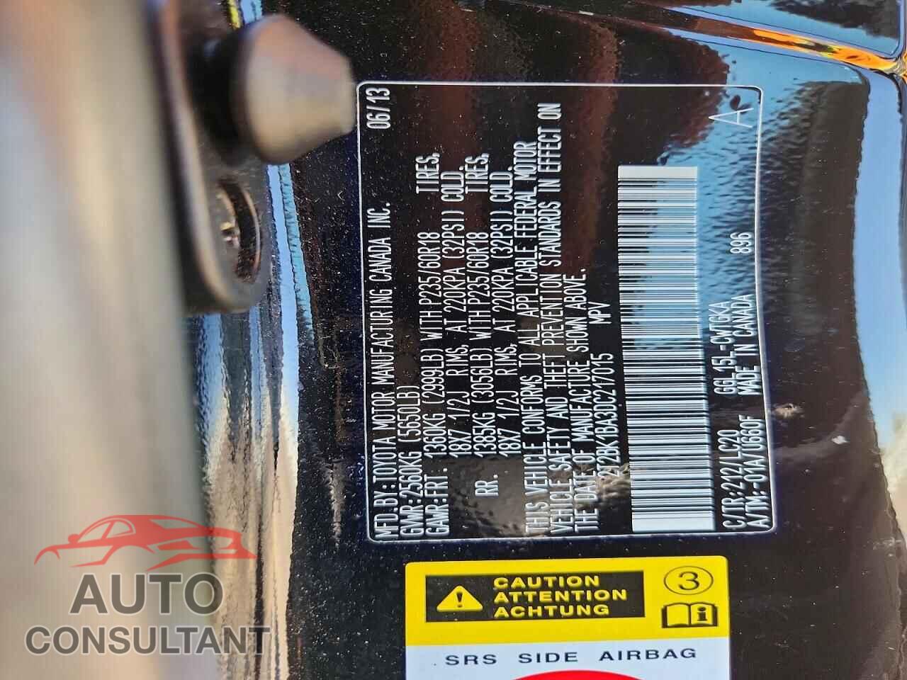 LEXUS RX350 2013 - 2T2BK1BA3DC217015