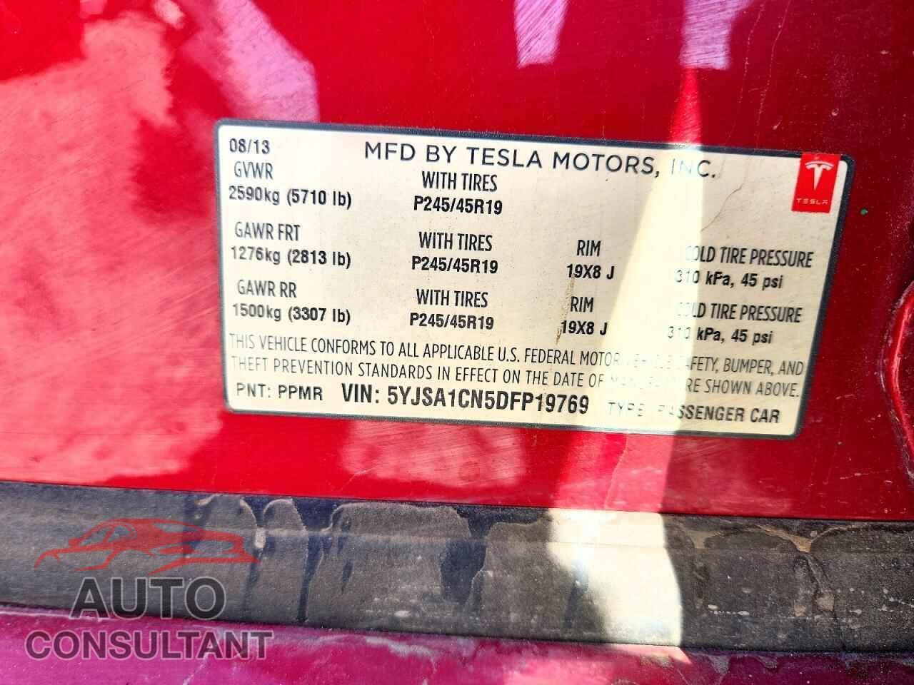 TESLA MODEL S 2013 - 5YJSA1CN5DFP19769