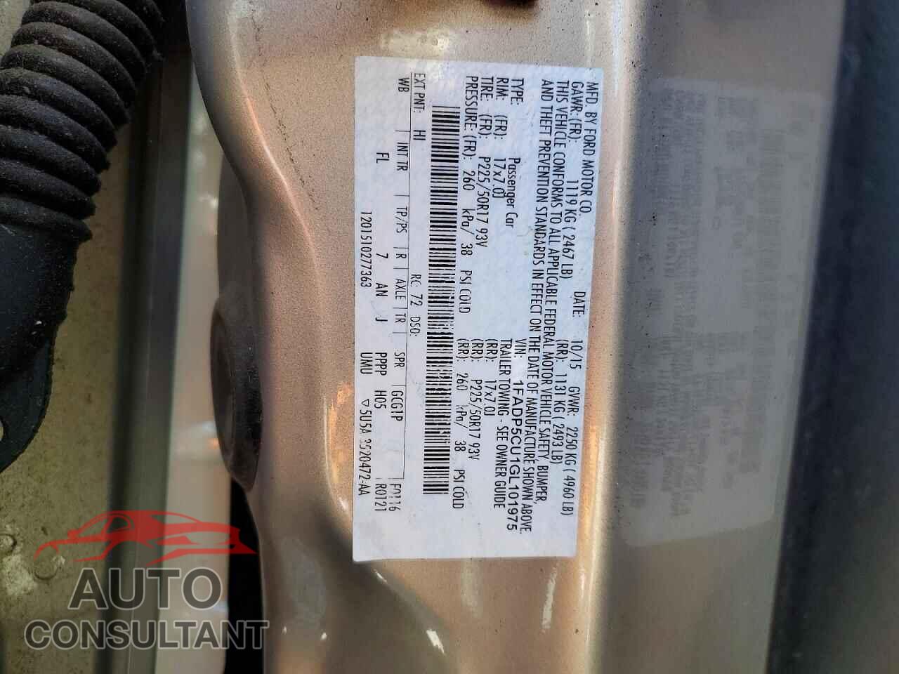 FORD CMAX 2016 - 1FADP5CU1GL101975