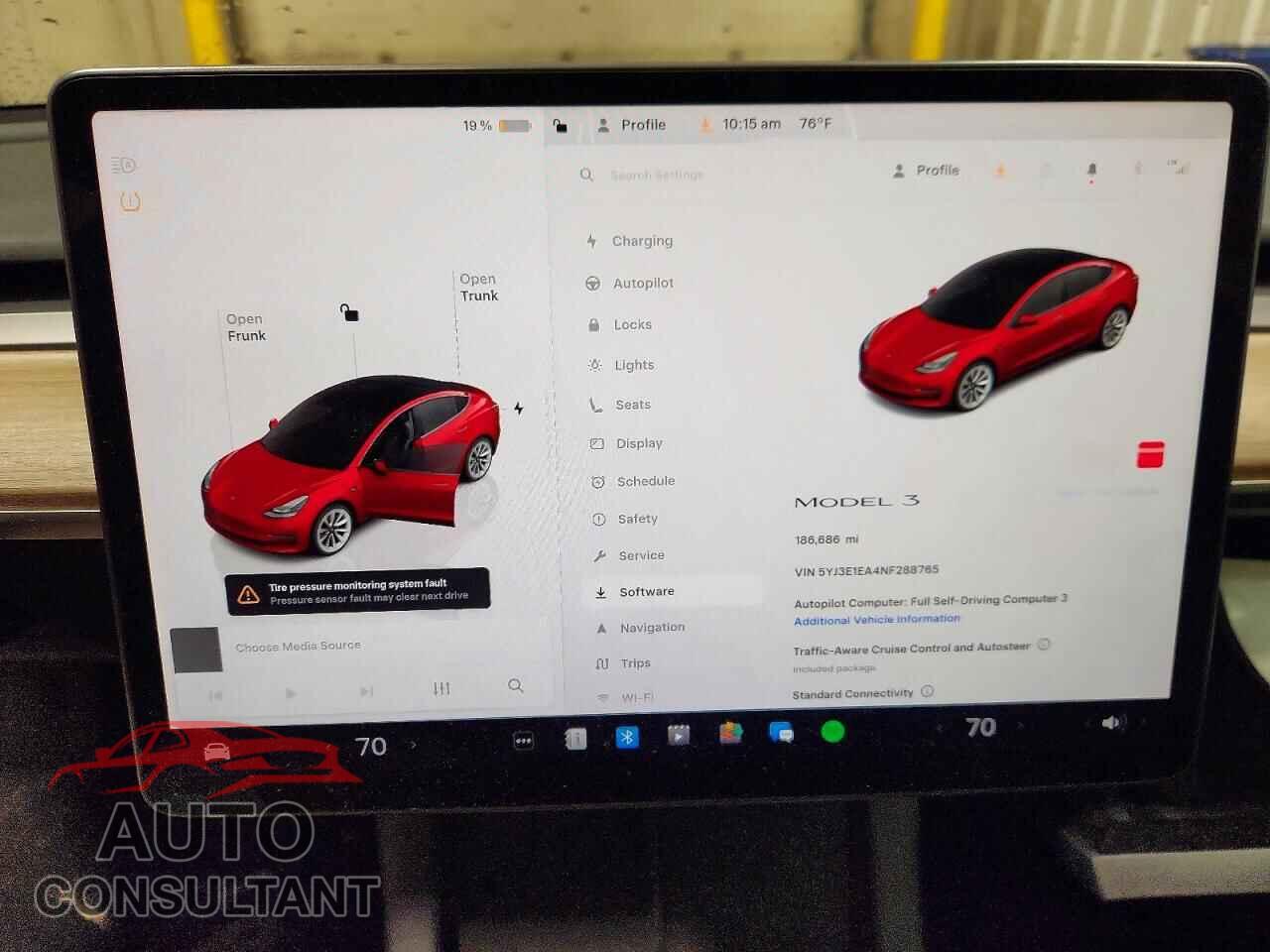 TESLA MODEL 3 2022 - 5YJ3E1EA4NF288765