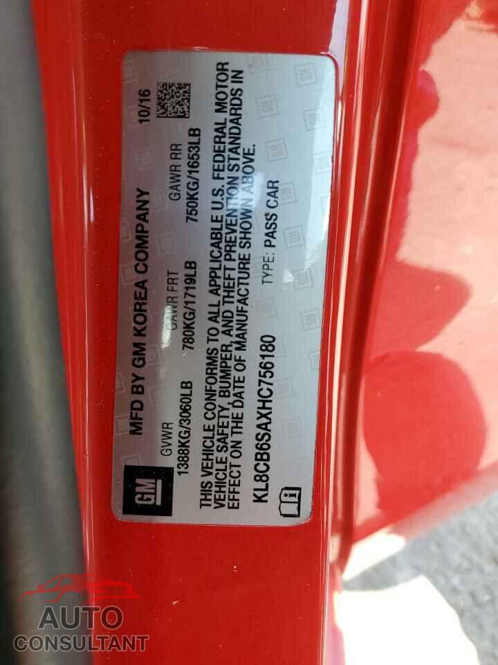 CHEVROLET SPARK 2017 - KL8CB6SAXHC756180
