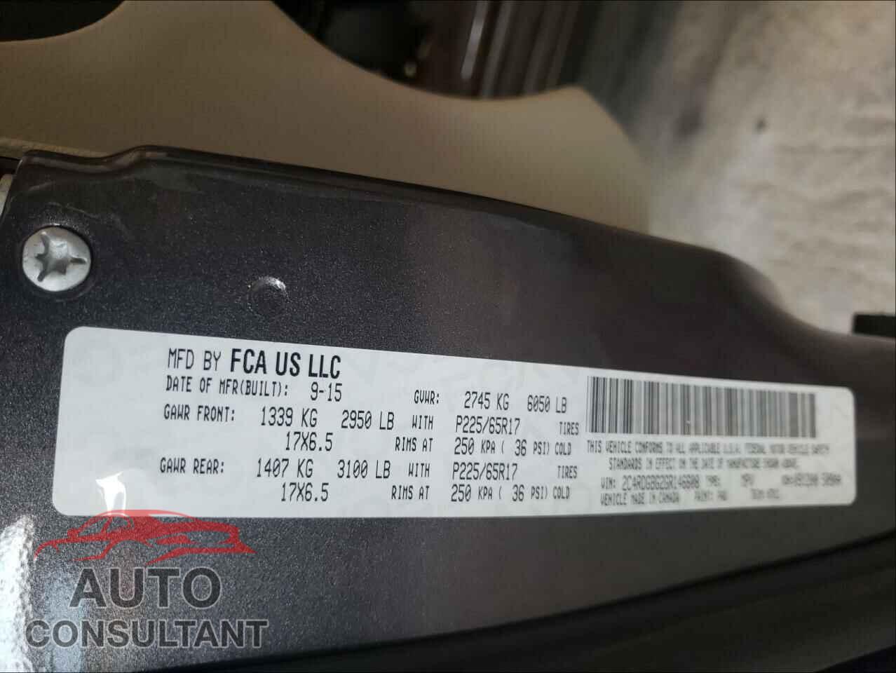 DODGE GRAND CARA 2016 - 2C4RDGBG2GR146608