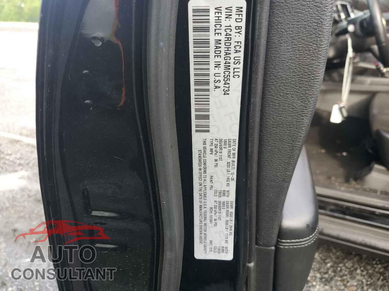 DODGE DURANGO 2021 - 1C4RDHAG4MC554734