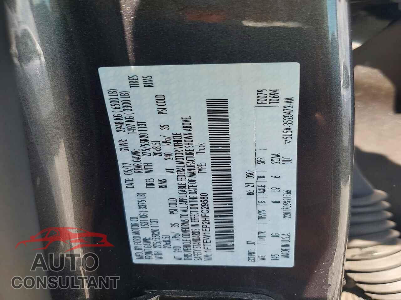 FORD F150 2017 - 1FTEW1EP2HFC29580