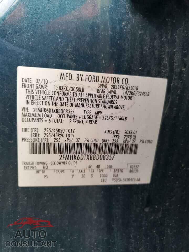FORD FLEX 2011 - 2FMHK6DTXBBD08357