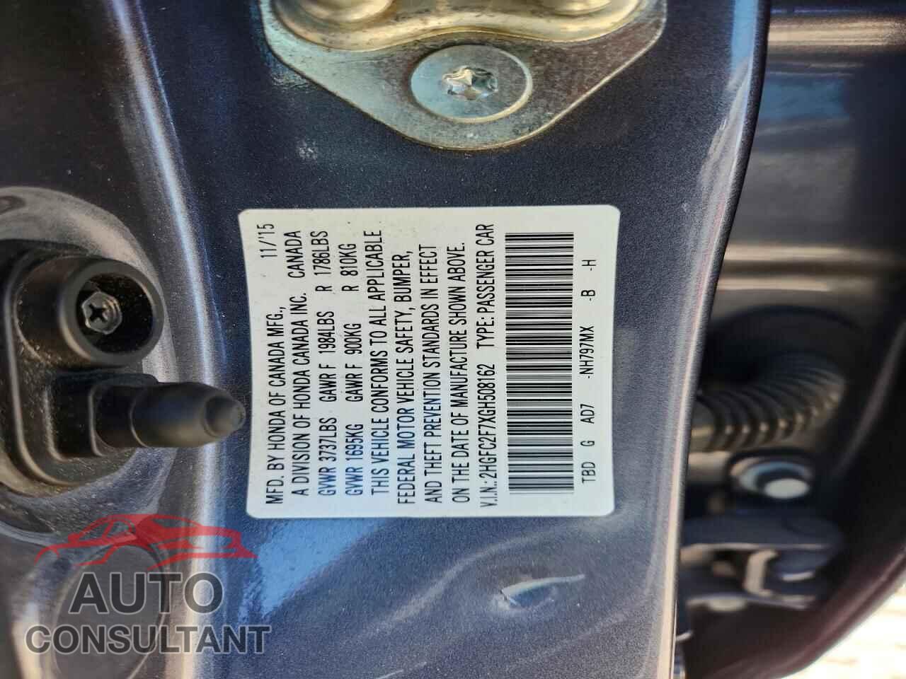 HONDA CIVIC 2016 - 2HGFC2F7XGH508162