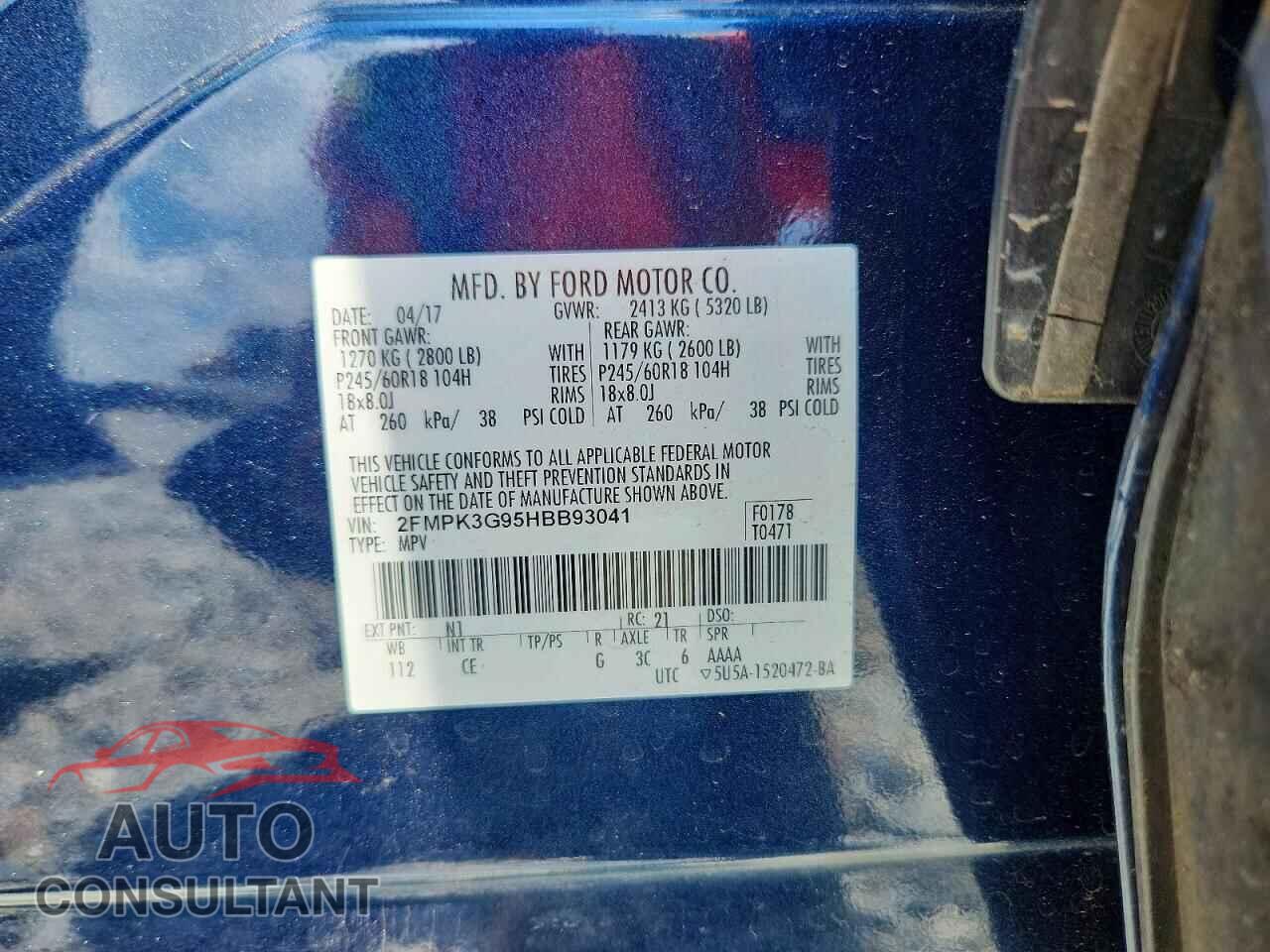FORD EDGE 2017 - 2FMPK3G95HBB93041