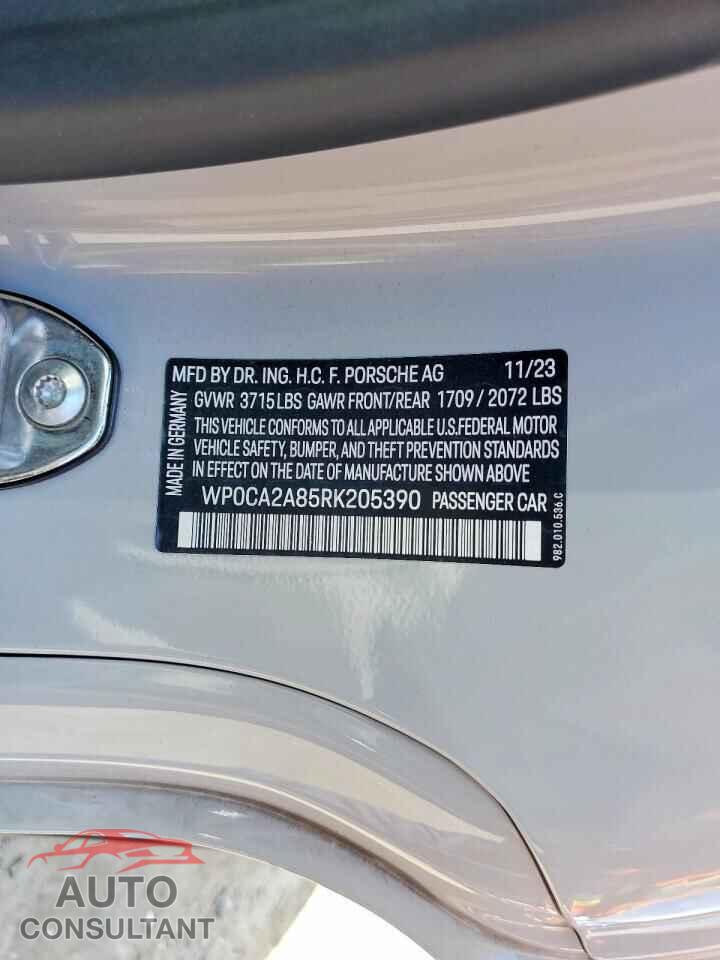 PORSCHE BOXSTER 2024 - WP0CA2A85RK205390