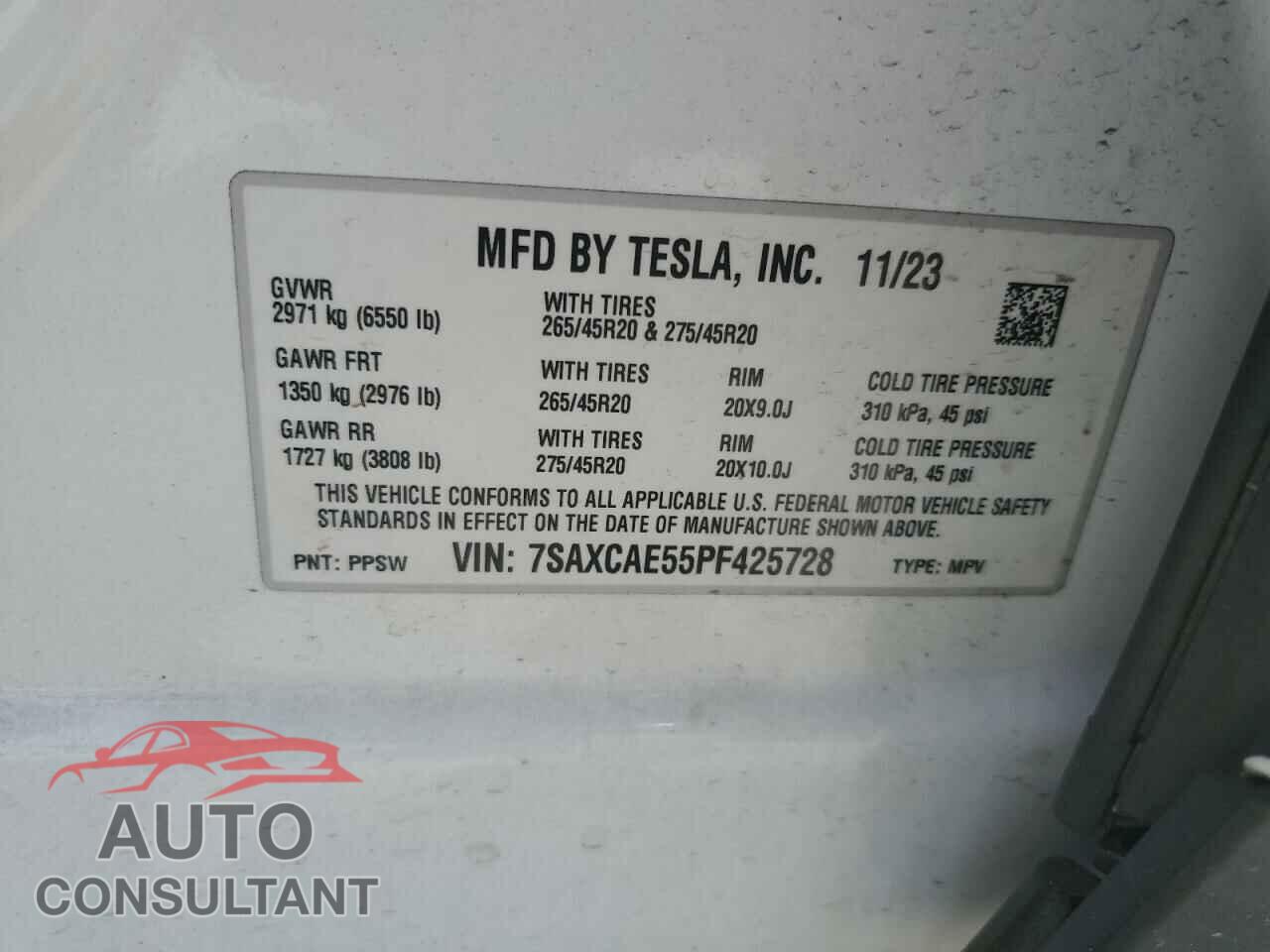 TESLA MODEL X 2023 - 7SAXCAE55PF425728