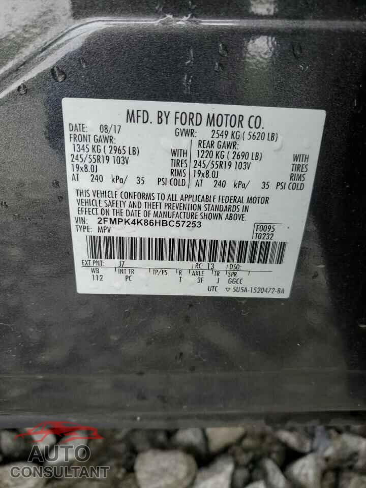 FORD EDGE 2017 - 2FMPK4K86HBC57253