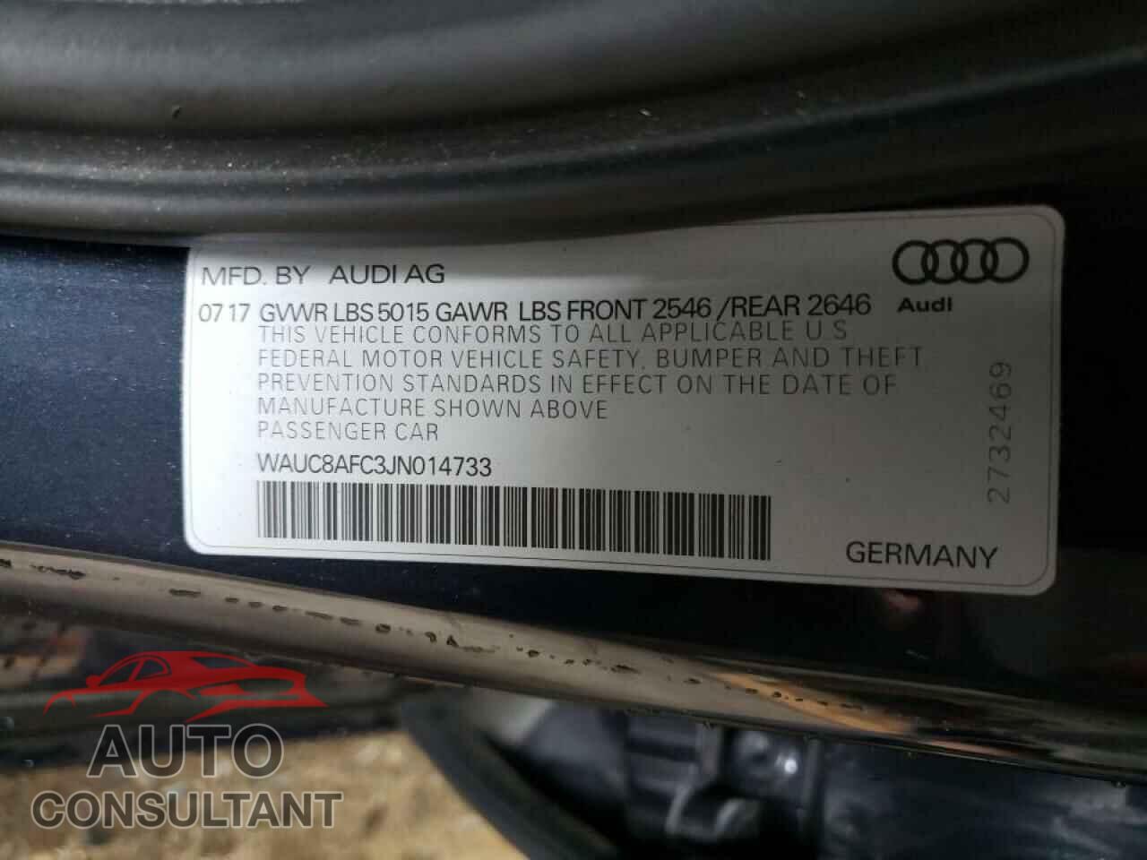 AUDI A6 2018 - WAUC8AFC3JN014733