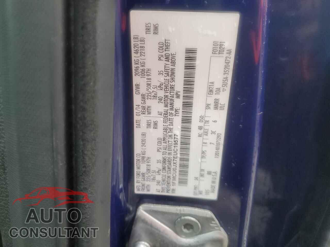 FORD ESCAPE 2014 - 1FMCU0JX7EUC19577