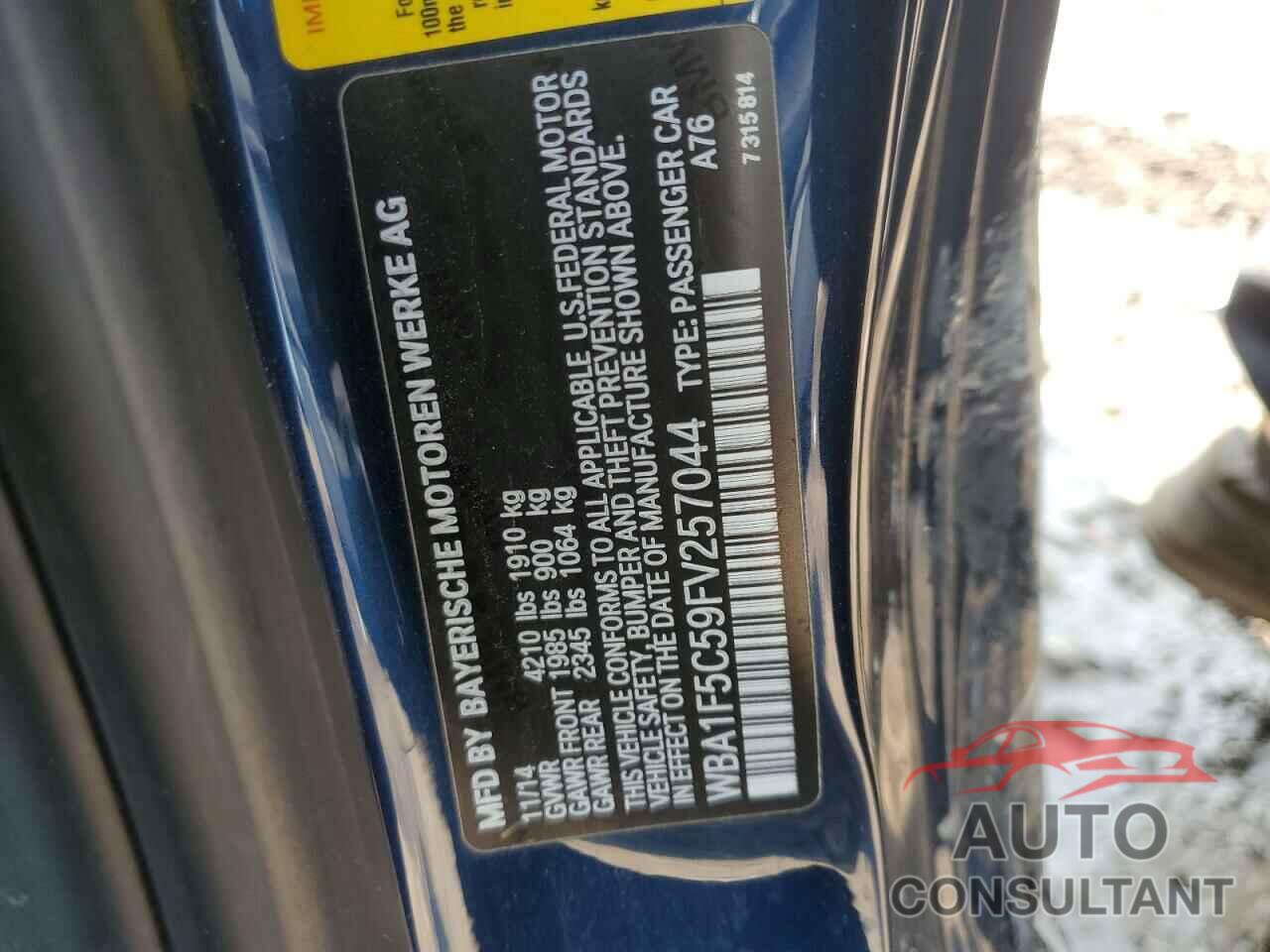 BMW 2 SERIES 2015 - WBA1F5C59FV257044
