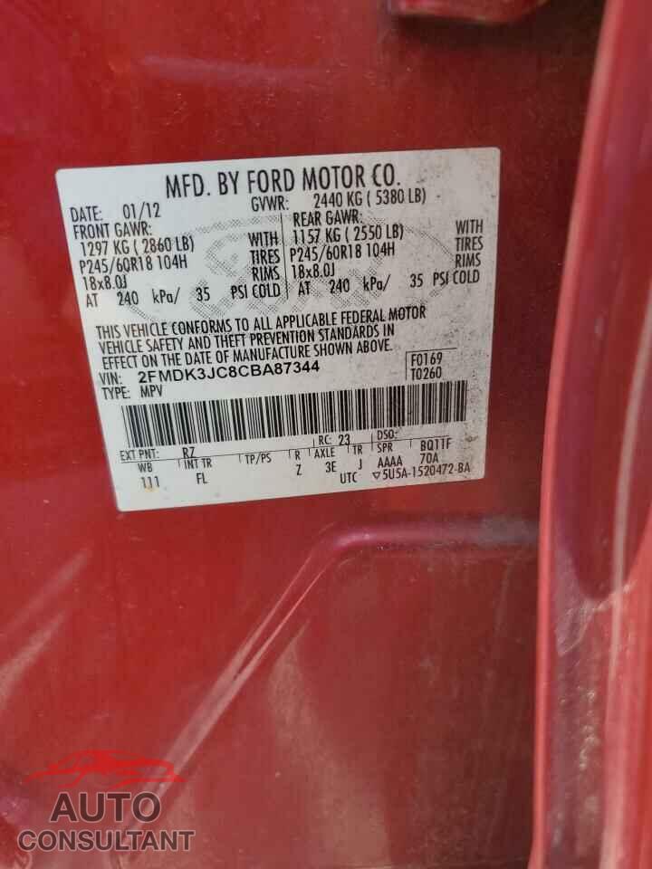 FORD EDGE 2012 - 2FMDK3JC8CBA87344