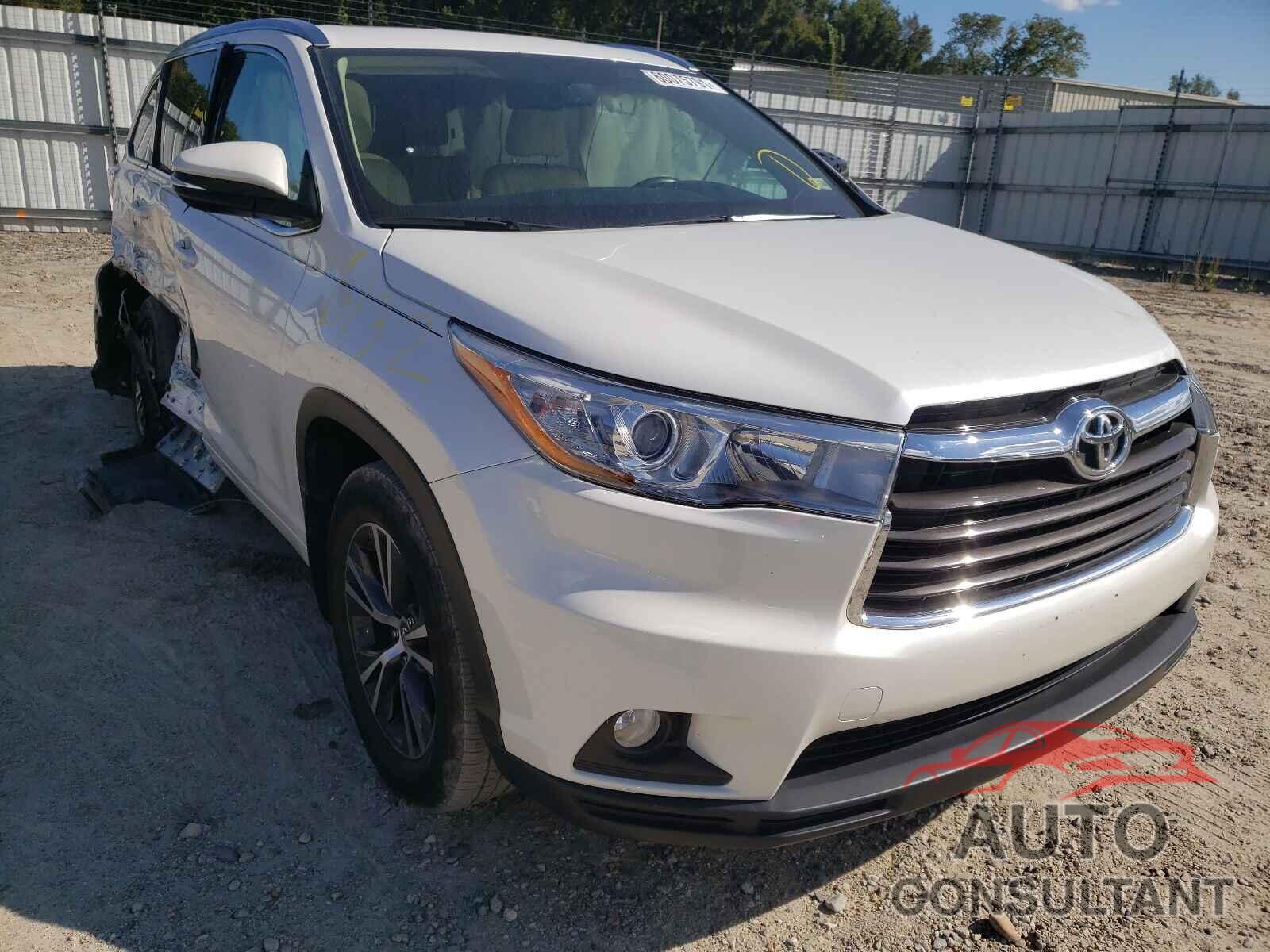 TOYOTA HIGHLANDER 2016 - 5TDJKRFH2GS293469